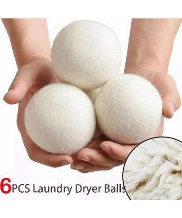 Glomora 6-Pack Wool Dryer Balls - Reusable Fabric Softener Made Of Natural Wool - Reduces Wrinkles and Drying Time - Ideal for Home Use - Buy Online on SooperMarket.com