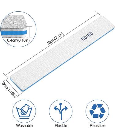 12pcs 80/80 Grit Jumbo Nail Files for Acrylic Nails - Professional Square Emery Boards for Manicure & Nail Techs - Buy Online on SooperMarket.com