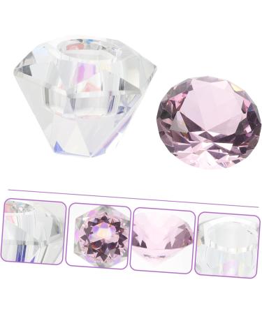 POPETPOP 1pc Nail Art Crystal Cup Glass Container with Lid Nail Powder Dish Nail Monomer Liquid Bowl Glass Nail Dish Transparent Nail Polish Crystal Nail Art Cup White Crystal Cup Bowl Care 5.5x5.5cm Pink - Buy Online on SooperMarket.com