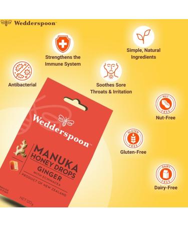 Wedderspoon Natural Manuka Honey and Ginger with Echinacea Drops (20 Drops per box) - Buy Online on SooperMarket.com
