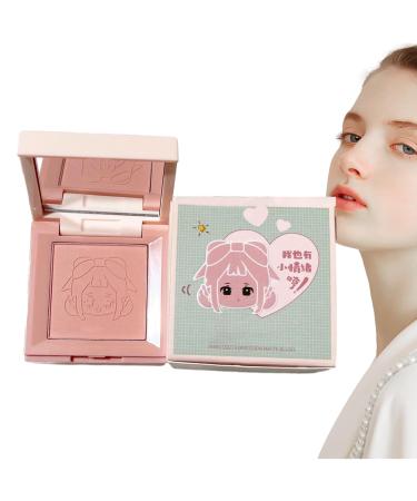 Blush Powder | 4-in-1 Matte Blush Palette for Cheeks - Cute Girl Emoticon Creamy & Blendable Color Face BlushesLong-Lasting All-Day Face Enhancing Makeup Color