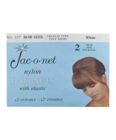Hair Net Jac-O-Net French Type  Tiny Mesh Bob/Small Size  White  2 Nets Per Pack  1 Pack