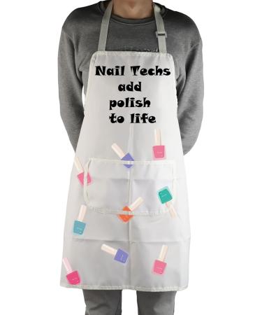MBMSO Nail Tech Apron Manicurist Apron Nail Cosmetology Gift for Nail Technician Nail Artist Nail Techs Add Polish to Life Nail Techs Add Polish to Life Apron-white Standard - Buy Online on SooperMarket.com