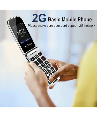 Artfone F20 Big Button Mobile Phone for Elderly - Sim Free, Easy to Use, SOS Button, Torch, FM Radio - 2.4 LCD Display - Blue - Buy Online on SooperMarket.com