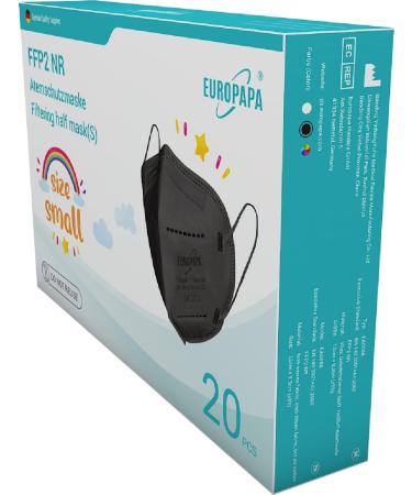 EUROPAPA 20x FFP2 Face Masks - Small Size 5-Ply Respiratory Masks Individually Packed EU Certified Black - Buy Online on SooperMarket.com