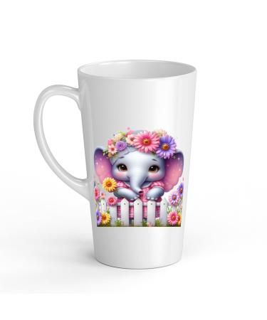 White Ceramic Baby Elephant Mug - Large 483 ml Perfect for Hot Chocolate or Milk Fun and Easy to Use