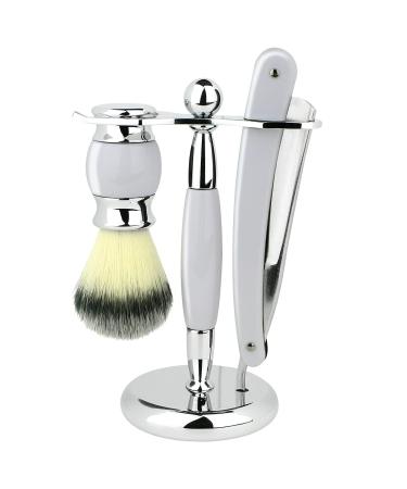 Union Razors SS5W 3 Piece Shaving Set - White