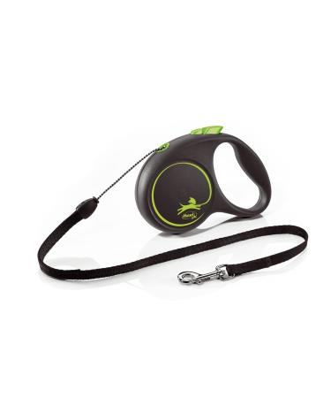 Flexi Black Design Cord Green Small 5m Retractable Dog Leash/Lead for dogs up to 12kgs/26lbs Small (5m)
