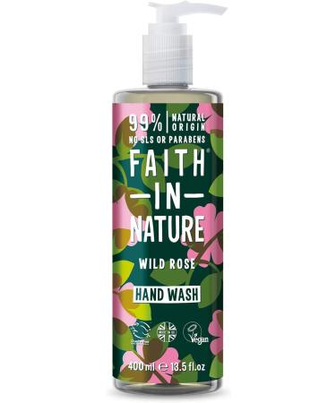 Faith In Nature Natural Wild Rose Hand Wash Restoring Vegan and Cruelty Free No SLS or Parabens 400 ml Rose 400 ml (Pack of 1)