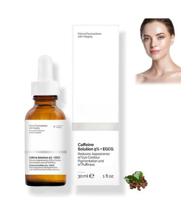 Caffeine Solution 5% + EGCG Caffeine Eye Serum Caffeine Eye Cream for Wrinkles Under Eye Serum for Reduce Circles and Puffy Eyes Resurfacing Caffeine Eye Cream Eye Cream Anti Aging for Eye Bags Lines