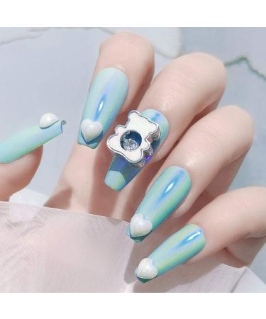 SANWOOD Nail Gems - 50 Pieces 3D Love Heart Ceramic Nail Art Decor | DIY Manicure Sequins for Women - Buy Online on SooperMarket.com