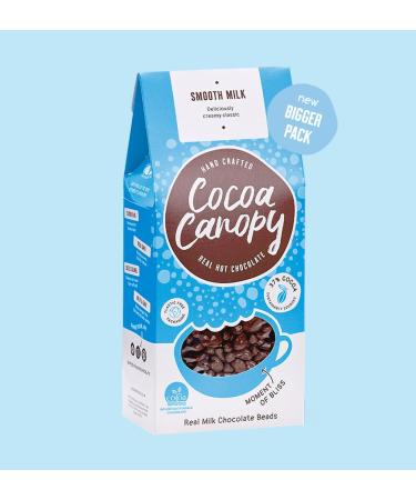 Cocoa Canopy Hot Chocolate - 37% Smooth Milk - Luxury hot chocolate chocolate beads | Bigger Pack 450g (Approx 18 servings)