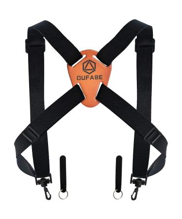 OUFABE Binocular Harness Strap, Binocular Strap, Adjustable and Deluxe Binoculars Harness for Hunting, Cross Binocular Straps Harness, Fits for Carrying Binocular, Cameras, Rangefinders and More