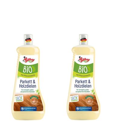 Poliboy Bio parquet and wooden flooring - care and protection for oiled waxed and painted real wood floors - with plant wax - vegan -2 Pack - 2 l - made in Germany 2 L (1 Pack)