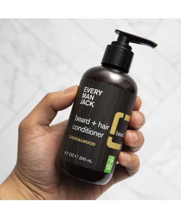 Every Man Jack Beard & Hair Conditioner - Sandalwood Fragrance - Shea Butter & Cocoa Butter - 6.7oz Twin Pack - Buy Online on SooperMarket.com