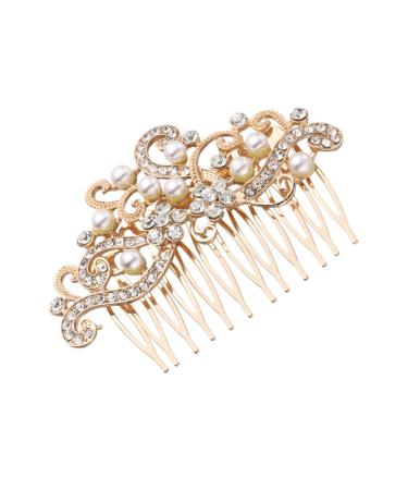 Gogogmee Costume Accessories Pearl Hairpin Combs Bridal Hair Clip Bridal Hair Comb Pearl and Womens Goody Hair Clips for Women Vintage Bridal Hair Comb Bride Bride Hair Comb