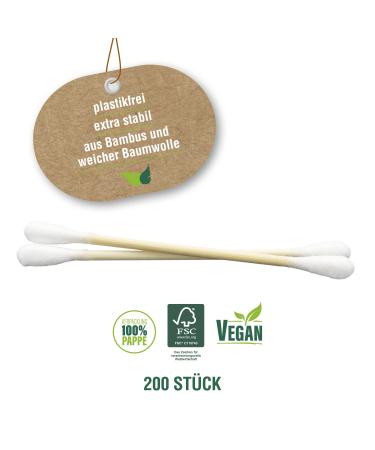  kolution Bamboo Cotton Swabs - 200 Eco-Friendly Ear Cleaners 100% Compostable & Plastic-Free - Buy Online on SooperMarket.com