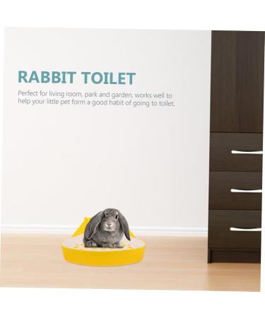 CIYODO Box Pet Potty Urinal Rabbit Toilet Rabbit Corner Pet Triangular Potty Bedding for Rabbits Abs White 24.5X18.5cm White - Buy Online on SooperMarket.com