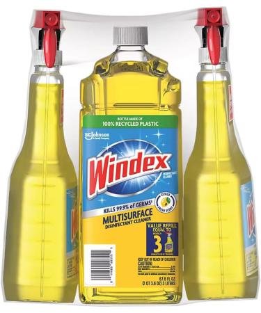 Buy Windex Multi-Surface Cleaner 2-Pack & Refill - Bonus Microfiber Cloths | International Shipping Available - Buy Online on SooperMarket.com