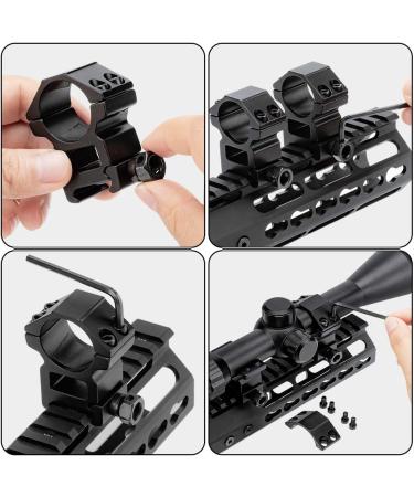 LONSEL 1'' Scope Rings: High & Medium Profile 1 Inch Mount Rings for Picatinny Rail - 2 Pack - Buy Online on SooperMarket.com