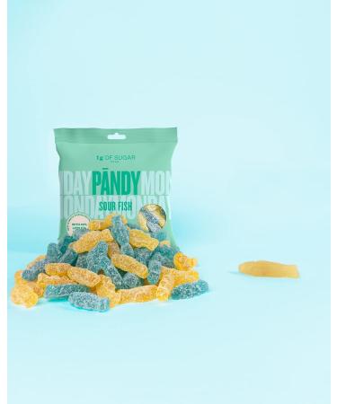 PANDY Candy SOUR FISH - Lemon & Blueberry Gummy Candies Bag Only 1g Sugar & 80 Calories 1x50g (Pack of 2) - Buy Online on SooperMarket.com