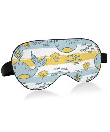 Haskirky Light Blocking Eye Mask Breathable and Adjustable Adult Men and Women Travel on Business Trips Yoga Meditation Light Smooth Comfortable Eye Mask Office Deep Sleep Goodies Dolphin Fish Cora