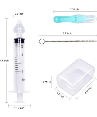 2PCS Professional Baby Nasal Aspirator Syringe Set with Tweezers for Nasal Hygiene - Portable Infant Nose Cleaner - Buy Online on SooperMarket.com