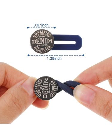 8 Pcs Button Waist Extender Set for Jeans, Trousers, Pants, Shirts | Adjustable Elastic Collar Extenders, Stainless Steel | Silver + Bronze - Add 1.4 inch - Buy Online on SooperMarket.com