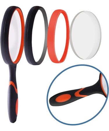 10x Magnifying Glass with Non-Slip Rubber Handle - Ideal for Seniors & Kids Perfect for Reading Books Maps Coins & Hobbies - 75mm Yellow - Buy Online on SooperMarket.com