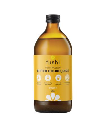 Fushi Pure Bitter Gourd Juice 500ml | Cold-Pressed | Natural Preservative | Best for Digestion Purifying Inner Health | Ethical & Vegan Society Approved | Manufactured in The UK