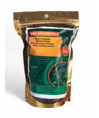 Dried Organic African Basil (Efirin Nchanwu Etinkeni Etinkene Ubekbe Arigbe) - 50g - Authentic Flavorful Spices for Cooking and Garnishing