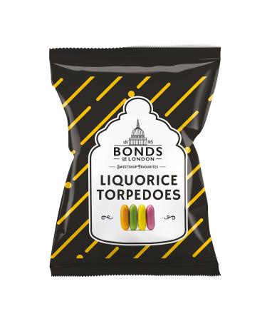 Bonds Liquorice Torpedoes | Colourful Sugar coated | All Time Favourite | No Artificial Colour | 120g | (Pack 12)