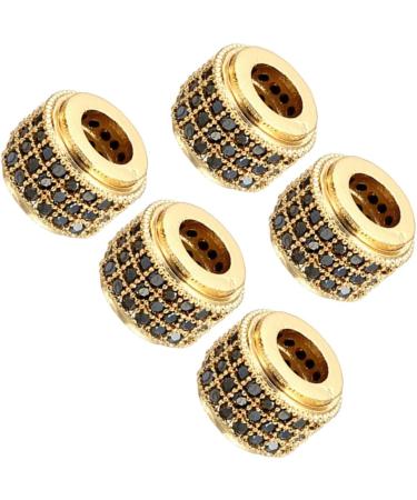 DIYEAH 10 Pcs Crystal Beads Black Ab Rhinestones Rhinestone Loose Bead Charm Bracelet Crystals Bracelet Black Rhinestones Bracelet Accessories Craft Micro Setting Metal Beads Goldenx2pcs 0.6*0.6cmx2pcs - Buy Online on SooperMarket.com