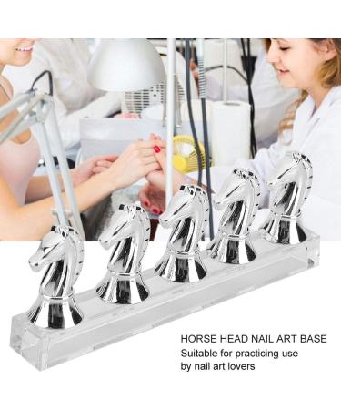 Glomora Nail Stand Horse Head Nail Tip Practice Rack Magnet Adsorption False Nail Display Support Holders for False Nail Tip Manicure Tool Home and Salon Use (Silver) - Buy Online on SooperMarket.com