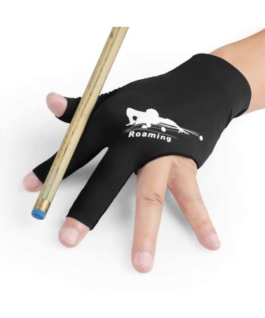 Roaming breathable billiard gloves for men left hand elastic pool gloves for shooters snookers caroma queue sport S/m black