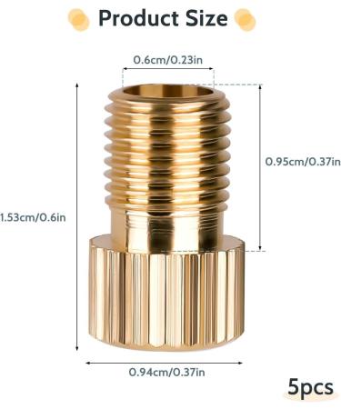 5-Piece Bicycle Valve Adapter Set - All-in-One Auto Valve French Valve & Air Pump Adapters with Sealing Rings for Efficient Inflation - Buy Online on SooperMarket.com