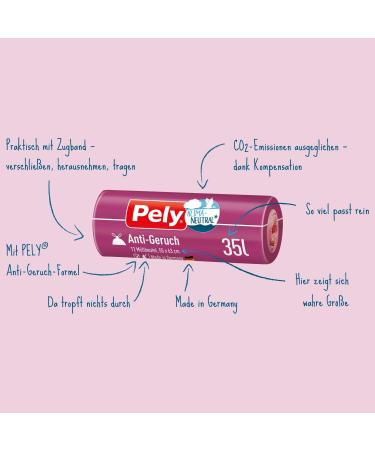Buy Pely 35L Anti-Odor Drawstring Garbage Bags - Climate Neutral Value Pack (17 x 12 Pieces) - Ship Internationally - Buy Online on SooperMarket.com