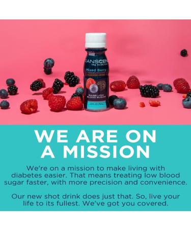 Transcend Mixed Berry Glucose Shots 12 Pack - Fast Acting Blood Sugar Support for Diabetics - Gluten Free Vegan Formula - 15g Dose - Made in USA - 2.5oz Each (Pack of 12) - Buy Online on SooperMarket.com