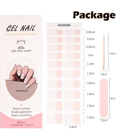 French Semi Cured Gel Nail Strips - 20 Self-Adhesive Stickers for French Tip Manicure - Salon-Quality UV/LED Lamp Required - Buy Online on SooperMarket.com