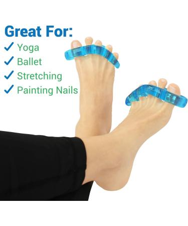 ViveSole Toe Stretchers Separators (4 Pieces) - Gel Therapeutic Spa Spacer for Bunions, Hammer Toe, Plantar Fasciitis - Metatarsal Pain Relief - Blue Medium - Buy Online on SooperMarket.com