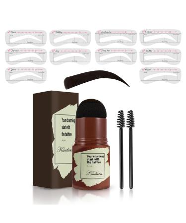 Eyebrow Stamp Stencil kit Ksndurn Black Eyebrow Stamp - Eyebrow Stencil Kit with 10 Styles Reusable Eyebrow Stencils and 2 Eyebrow Brushes Eyebrow Trimmer