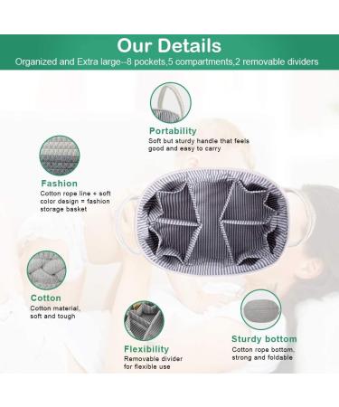 Baby Diaper Caddy Organizer - Extra Large Nursery Storage Bin with 8 Pockets and 5 Compartments - Buy Online on SooperMarket.com