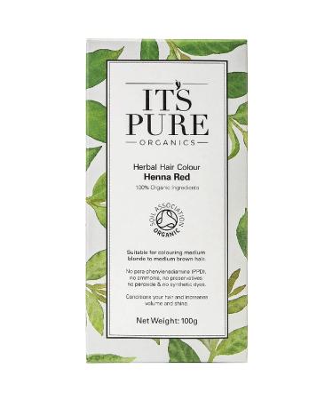 Organic Hair Dye - Herbal Hair Colour Henna Red by It39 s Pure Organics