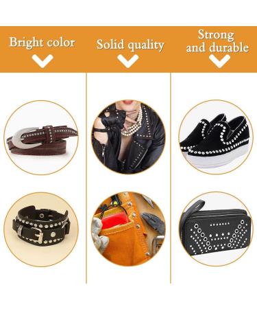 240 Sets TLKKUE Leather Double Cap Rivets - DIY Leather Craft Kit for Bags, Clothes, Shoes, Belts - Silver Decorative Rivets - Buy Online on SooperMarket.com