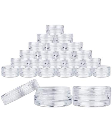 Beauticom 3G/3ML Round Clear Jars with Screw Cap Lids for Beads, Gems, Glitter, Charms, Small Arts and Crafts Items - BPA Free (Quantity: 25 Pieces) 25 Jars Clear