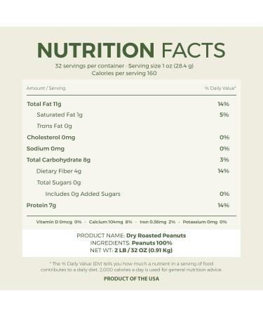 Beyond Nature Dry Roasted Chopped Peanuts - Vacuum Sealed, Non GMO, Granulated, Low Carb, Gluten Free, Keto Friendly & Vegan Snack - 1 LB - Buy Online on SooperMarket.com