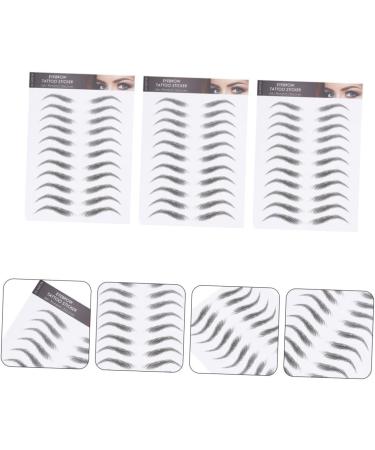 FOYTOKI 3 Sheets false eyebrows for men Transfer stickers stickers eyebrow peel off black 21x15cm Black 2 - Buy Online on SooperMarket.com