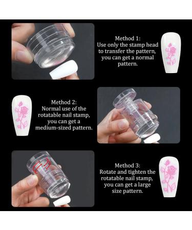 Rotatable Nail Stamp Set | Silicone Nail Art Tools & French Nail Design Accessories - Buy Online on SooperMarket.com