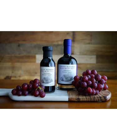 Seven Barrels Traditionale Aged Balsamic Vinegar | 12.7 oz Wooden Barrel Aged Gourmet Balsamic | Perfect for Dressings, Steaks & Pairing with EVOO Infused Olive Oils - Buy Online on SooperMarket.com