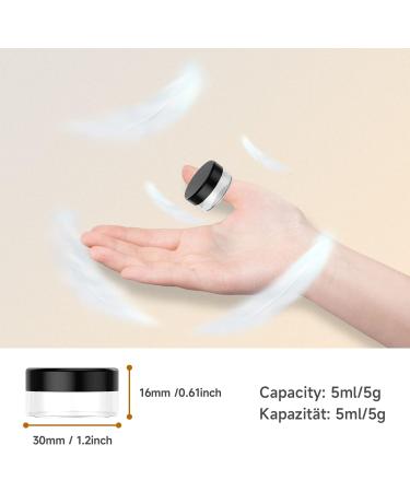 70 Pcs Cosmetic Jars 5 ML Sample Pots For Cosmetics Travel Pots For Cream Travel Pots For Toiletries Travel Pot Cosmetic Pots For Women (70 black) - Buy Online on SooperMarket.com